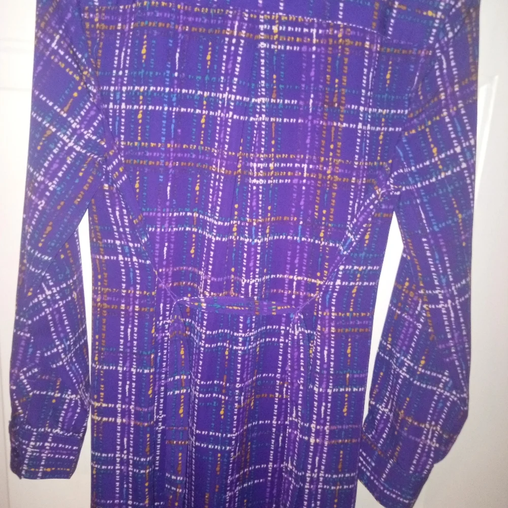 Appleseed's Petites Button down Purple dress w/ Belt Size 10P 💜 - Picture 10 of 12